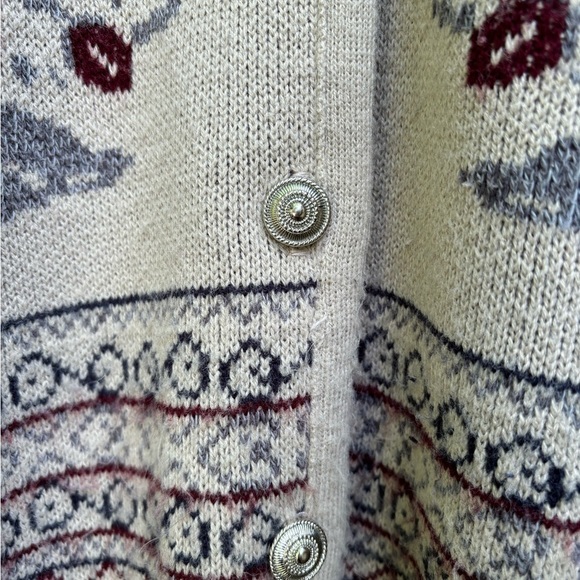 Vintage Women Roses Patterned Grandma Cottagecore  Cardigan Medium - Picture 5 of 7